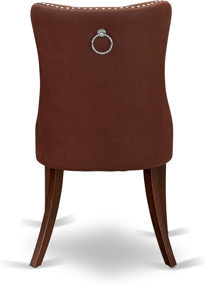 East West Furniture DODA7-MAH-26 7 Piece Dining Room Set Consists of a Rectangle Wooden Table with Butterfly Leaf and 6 Polyester Fabric Upholstered Chairs, 42x78 Inch, Mahogany