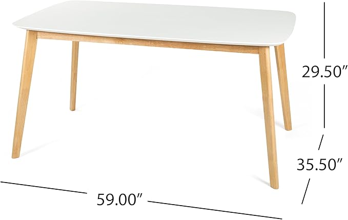 5-Piece Dining Set, Mid-Century Modern Solid Wood Table & Chair Set for 4, Kitchen, Dining Room, Restaurant, Natural Oak+Gray
