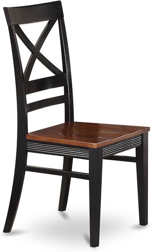 East West Furniture DLQU3-BCH-W 3 Piece Dining Set Contains a Round Dining Table with Dropleaf and 2 Kitchen Chairs, 42x42 Inch, Black & Cherry
