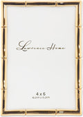 Lawrence 712246 4-Inch W x 6-Inch H Gold Metal Picture Frame with Bamboo Design