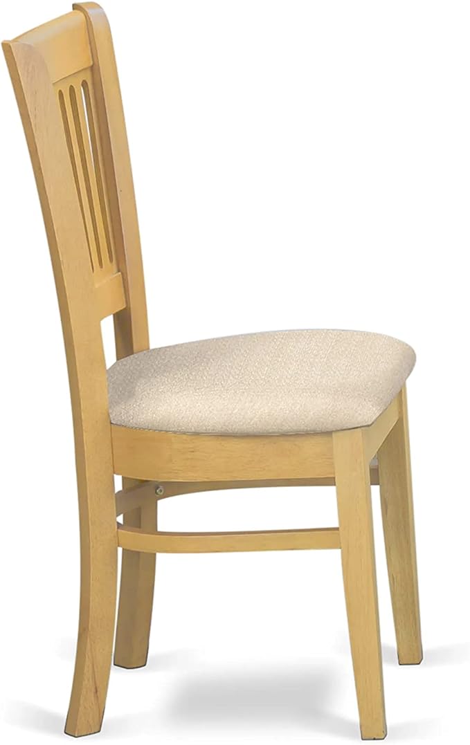 East West Furniture NDVA3-OAK-C 3 Piece Dining Room Furniture Set Contains a Rectangle Kitchen Table with Dropleaf and 2 Linen Fabric Upholstered Dining Chairs, 30x48 Inch, Oak