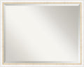Amanti Art White Bathroom Mirror for Over Sink, 24x30 Morgan White Gold Rectangle Vanity Mirror, Large Modern Contemporary Wood Frame, Hangs Horizonally and Vertically, Bathroom Wall Decor, Beveled