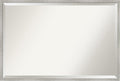 Amanti Art White Bathroom Mirror for Over Sink, 25x37 Shiplap White Narrow Rectangle Vanity Mirror, Large Coastal Wood Frame, Hangs Horizonally and Vertically, Bathroom Wall Decor, Beveled Edge