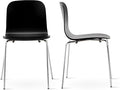 Livinia No.10 Mid-Century Modern Wooden Dining Chairs Set of 2, Contemporary Bentwood Kitchen Interior Armless Chairs with Steel Legs (Black)