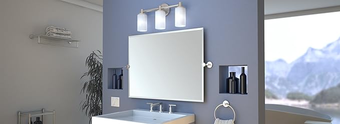 Gatco 4299SM Latitude II Rectangle Mirror, 24 H x 24 W, Satin Nickel