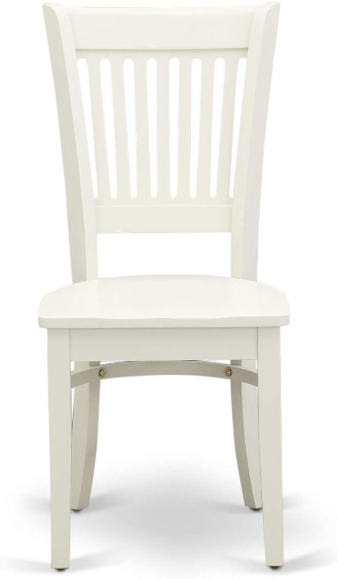 East West Furniture LGVA5-LWH-W 5 Piece Dining Set Includes a Rectangle Dining Room Table with Butterfly Leaf and 4 Kitchen Chairs, 42x84 Inch, Linen White