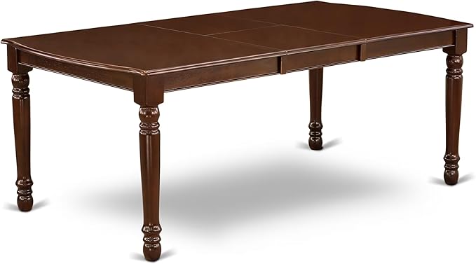 East West Furniture DODA5-MAH-29 5 Piece Kitchen Table Set Includes a Rectangle Dining Table with Butterfly Leaf and 4 Polyester Fabric Padded Chairs, 42x78 Inch, Mahogany