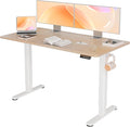 YDN Electric Standing Desk, 55x24 Inch Stand up Desk Adjustable Height, Sit Stand Home Office Desk with Splice Board, Natural