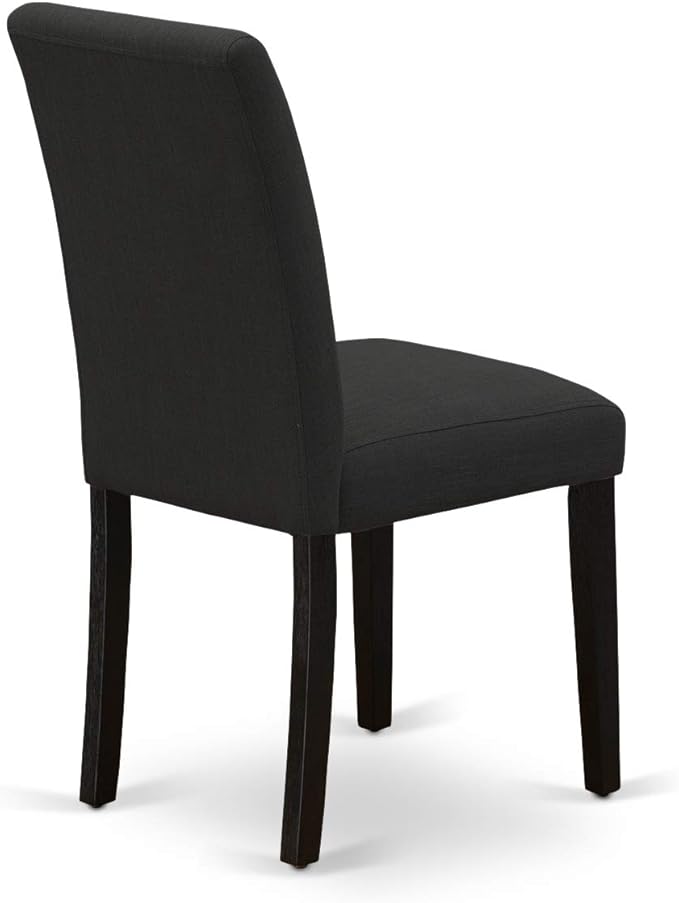 East West Furniture X627AB624-5 5 Piece Dining Room Furniture Set Includes a Rectangle Dining Table with X-Legs and 4 Black Color Linen Fabric Upholstered Chairs, 40x72 Inch, Multi-Color