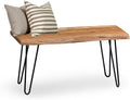 Alaterre Furniture 36-Inch Live Edge Wood Bench – Natural Acacia Wood Top with Metal Hairpin Legs – Sturdy and Easy to Assemble Rustic Modern Entryway or Accent Bench