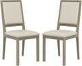 COLAMY Wood Dining Chairs Set of 2, Mid Century Modern Upholstered Kitchen Chairs,19 Inch Fabric Dining Chair with Back for Kitchen Dining Room,Grey