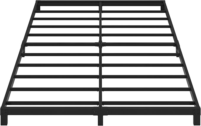 5 Inch Low Bed Frame Full, Heavy Duty Full Size Bed Frame Low Profile, No Box Spring Needed, Easy Assembly, Noise Free, Black