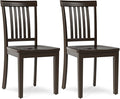 COLAMY Wooden Dining Chairs Set of 2, Solid Rubberwood Kitchen & Dining Room Chairs,Windsor Style Seating, Rustic Dining Table Chairs, Non-Slip Foot Pads, Farmhouse & Traditional Seating,Dark Brown