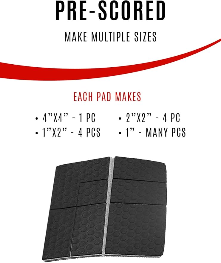 SlipToGrip Non Slip Furniture Pad Grippers - Stops Slide - Multi Size (4 Pads) - Make 4", 1", 2", etc.- Pre-Scored Multiple Sizes - 3/8" Felt Core - Anti Slip - No Nails, No Glue.