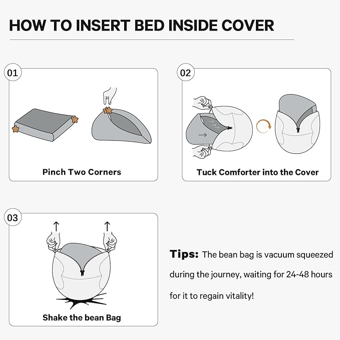Bean Bag Chairs for Adults - Giant Bean Bag Chair Convertible Bean Bag Bed - Beanbag Chair with Micro Fiber Cover/Furniture Foam Filler - Floor Couch Sofa in Bedroom Dorm Room - Queen Charcoal