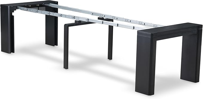 X07SI-B06-48 - 9-piece Dining Room Table Set a Rectangular Kitchen Table and a wooden Bench and 7 coffee Linen Fabric Dining Chair, 39x120 Inch, Wire Brushed Black