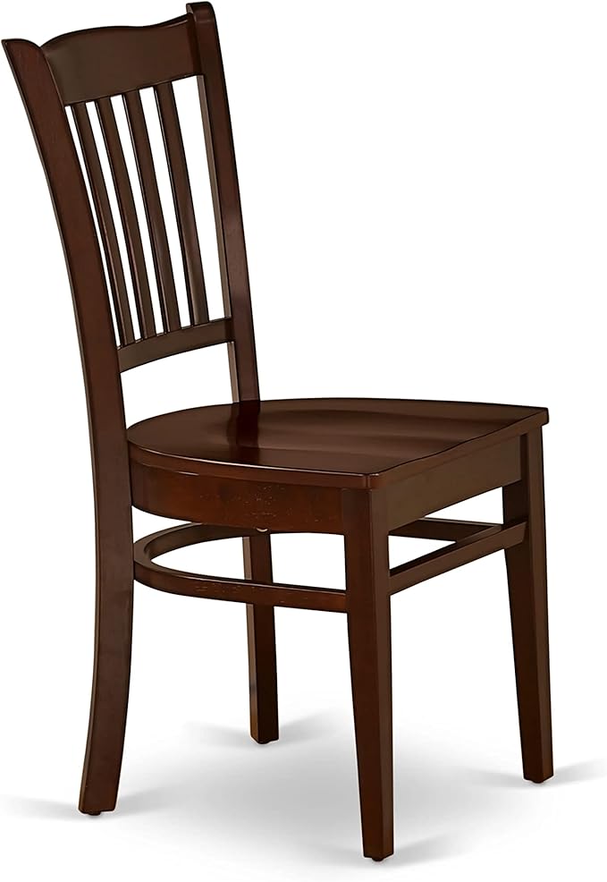 East West Furniture NDGR5-MAH-W 5 Piece Kitchen Table Set for 4 Includes a Rectangle Dining Table with Dropleaf and 4 Dining Room Chairs, 30x48 Inch, Mahogany