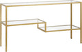 Henn&Hart 55" Wide Rectangular Console Table in Brass, Entryway Table, Accent Table for Living Room, Hallway