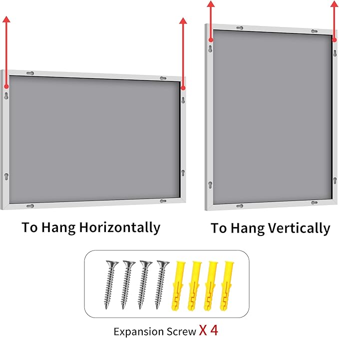 YIROMAN Bathroom Mirror 30"x36", Brushed Silver Bathroom Mirror for Over Sink with Aluminum Frame, Rectangular Vanity Mirror with Right Angles, Wall Mirror Hangs Horizontal or Vertical, Shatterproof