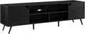 Walker Edison Nora Modern Minimal Open-Shelf TV Stand for TVs up to 80 Inches, 70 Inch, Black