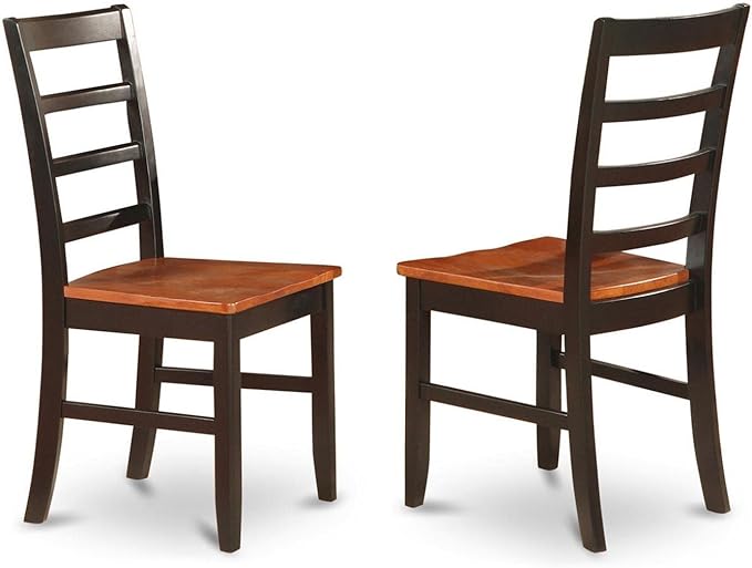 East West Furniture SUPF5-BCH-W 5 Piece Dining Set Includes a Round Dining Table with Dropleaf & Shelves and 4 Kitchen Chairs, 42x42 Inch, Black & Cherry