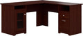 Bush Furniture Cabot L Shaped Computer Desk in Harvest Cherry | Corner Table with Drawers for Home Office