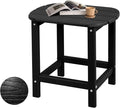 Hdpe Outdoor Adirondack Side Table, Wooden Textured, Set for Patio, Garden, Porch, Pool Composite Patio, Backyard, Bathroom and Indoor, Maintenance & Weather Resistant(Black)
