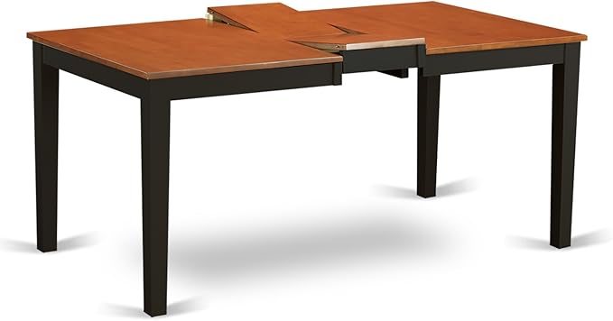 East West Furniture NIQU6-BCH-W 6 Piece Dining Room Table Set Contains a Rectangle Kitchen Table with Butterfly Leaf and 4 Dining Chairs with a Bench, 36x66 Inch, Black & Cherry