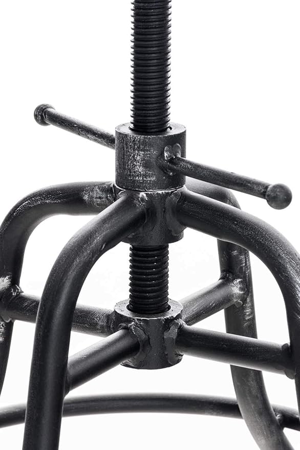 Diwhy Industrial Design Metal Adjustable Height Backrest Chair Vintage Tractor Saddle Bar Stool (Silver)