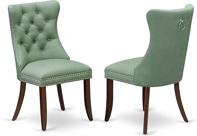 East West Furniture DODA9-MAH-22 9 Piece Dining Set Consists of a Rectangle Kitchen Table with Butterfly Leaf and 8 Polyester Fabric Upholstered Chairs, 42x78 Inch, Mahogany