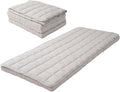 EMOOR Japanese Tri-fold Futon Mattress Machi with Mattress Pad Small-Twin Gray, Gusset Foldable Storable Washable Floor Sleeping Guest Bed Tatami Mat