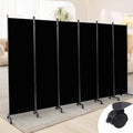 Room Divider 6 Panel Room Dividers/Wheels, Fabric Room Divider Panel for Office Room Partitions and Dividers, Portable Partition Wall Divider for Room Separation, Privacy Screen