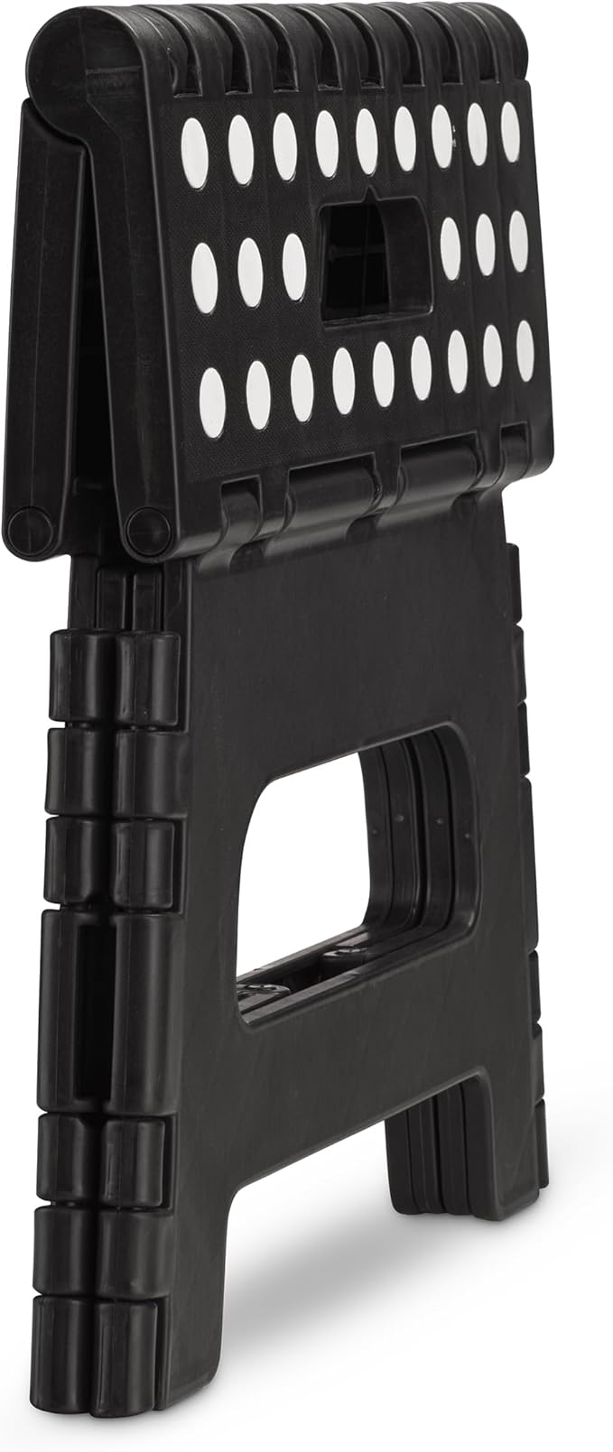 Handy Laundry - Folding Step Stool - Sturdy Enough Collapsible Stool to Support Adults and Safe Enough for Kids - Opens Easy with One Flip - Great for Kitchen, Bathroom or Bedroom (Black - 8 Inch)