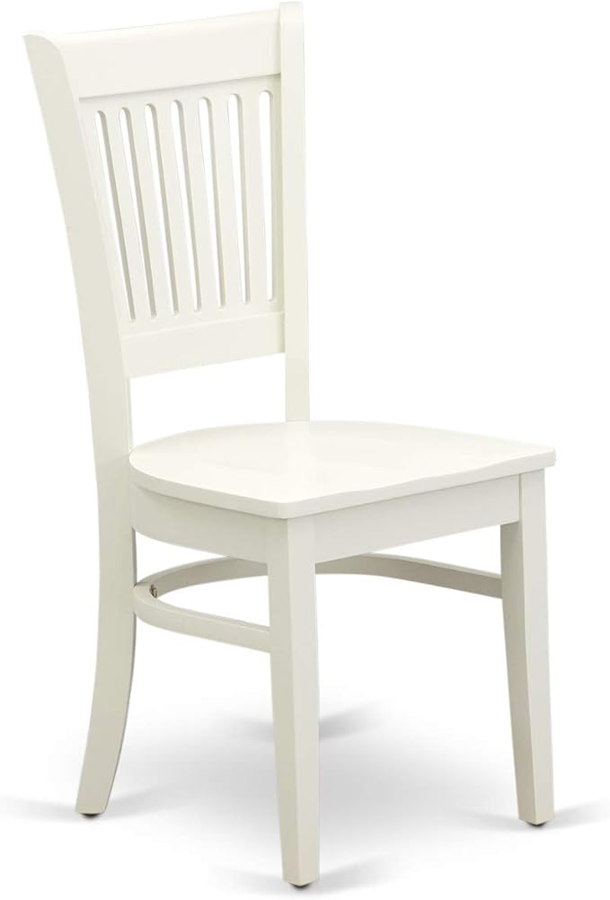 East West Furniture LGVA5-LWH-W 5 Piece Dining Set Includes a Rectangle Dining Room Table with Butterfly Leaf and 4 Kitchen Chairs, 42x84 Inch, Linen White