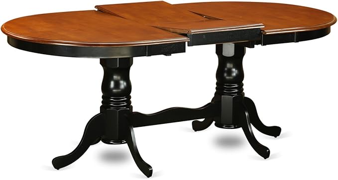 East West Furniture PLPF9-BCH-C 9 Piece Kitchen Table & Chairs Set Includes an Oval Dining Room Table with Butterfly Leaf and 8 Linen Fabric Upholstered Chairs, 42x78 Inch, Black & Cherry