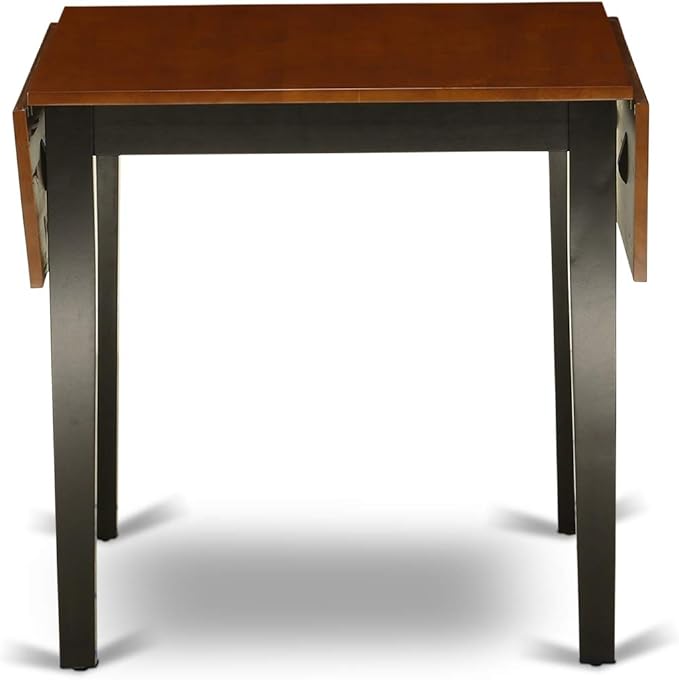 East West Furniture NDAV5-BCH-W 5 Piece Dining Table Set for 4 Includes a Rectangle Kitchen Table with Dropleaf and 4 Dining Room Chairs, 30x48 Inch, Black & Cherry