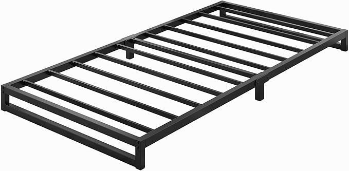 6 Inch Twin Size Bed Frames Heavy Duty Metal Twin Platform Bed Frame No Box Spring Needed, Noise Free, Easy Assembly, Black