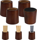 Furniture Raisers Bed Risers - 4 Inch Wooden Circle Heavy Duty Furniture Height Extenders Lifts for Sofa Couch Desk Chair Table Base Raising Space, Convenient Store and Cleaning, Pack of 4