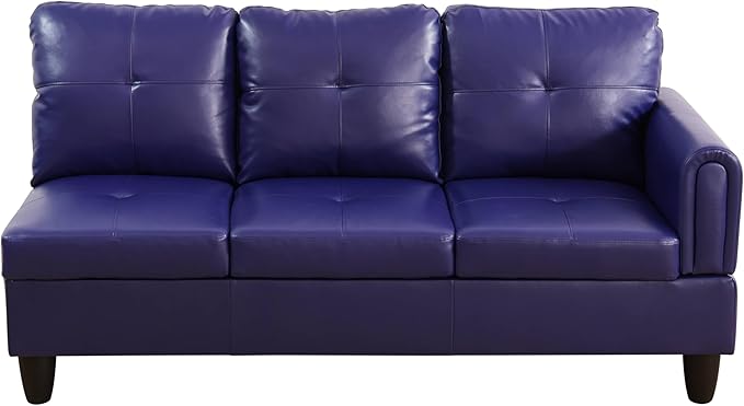 NicBex Sectional Couch 3 Pieces Sofa Set with Left Chaise Faux Leather L Shaped Cloud Couch for Living Room Furniture Sets with Storage Ottoman, Modular Sofa for Living Room & Apartment, Indigo