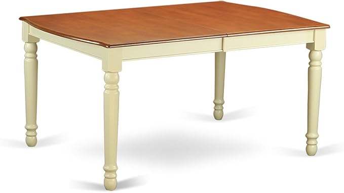 East West Furniture DOCL7-BMK-W 7 Piece Dining Room Furniture Set Consist of a Rectangle Wooden Table with Butterfly Leaf and 6 Kitchen Dining Chairs, 42x78 Inch, Buttermilk & Cherry