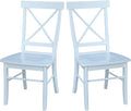 Set of Two X-Back Dining Chairs, White