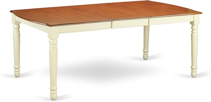 East West Furniture DOAV7-WHI-W 7 Piece Dining Set Consist of a Rectangle Dining Room Table with Butterfly Leaf and 6 Kitchen Chairs, 42x78 Inch, Buttermilk & Cherry