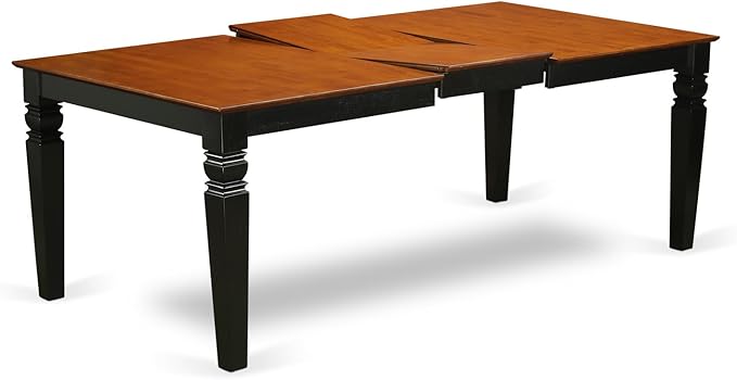 East West Furniture LGAV5-BCH-LC 5 Piece Kitchen Table Set Includes a Rectangle Dining Room Table with Butterfly Leaf and 4 Faux Leather Upholstered Chairs, 42x84 Inch, Black & Cherry
