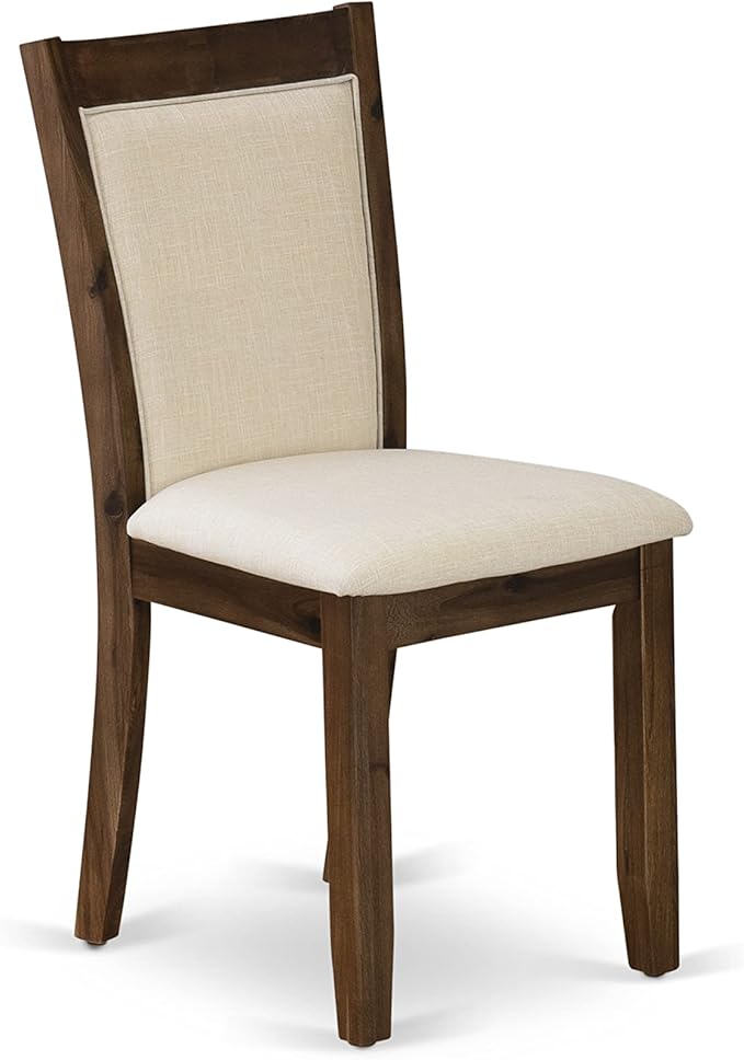 East West Furniture X727MZN32-9 9 Piece Dining Room Furniture Set Includes a Rectangle Dining Table with X-Legs and 8 Light Beige Linen Fabric Parsons Chairs, 40x72 Inch, Multi-Color