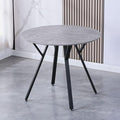 Round Dining Table with Metal Legs, 35.5 in Modern Kitchen Table Dining Room Table for Dining Room Kitchen, Grey