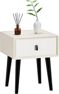 VICITON Nightstand,Fully Assembled Bedside Cabinet Mid Century Night Stand Modern Side Table for Living Room, Bedroom(Cream White)
