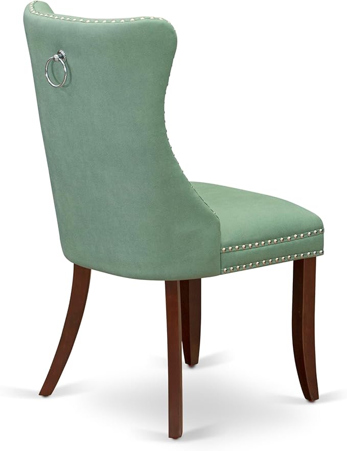 East West Furniture DODA9-MAH-22 9 Piece Dining Set Consists of a Rectangle Kitchen Table with Butterfly Leaf and 8 Polyester Fabric Upholstered Chairs, 42x78 Inch, Mahogany