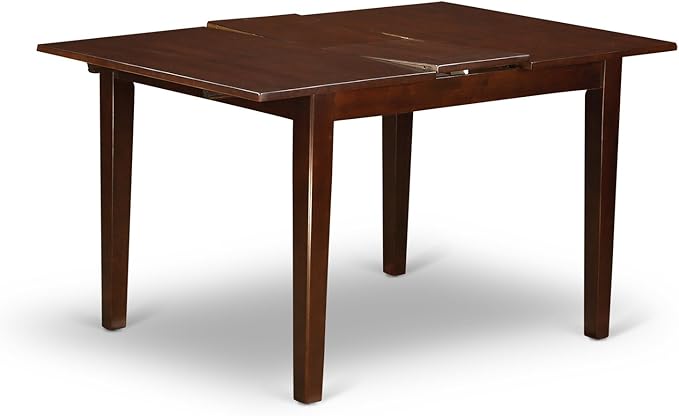 East West Furniture NODA5-MAH-C 5 Piece Dining Table Set for 4 Includes a Rectangle Kitchen Table with Butterfly Leaf and 4 Linen Fabric Kitchen Dining Chairs, 32x54 Inch, Mahogany
