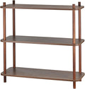 3 Tier Vintage Bookcase with Wood Frame Easy Assemble Construct for Hallway,Entryway Side Table with Storage Shelves Home Office in Living Room (31.5 in)