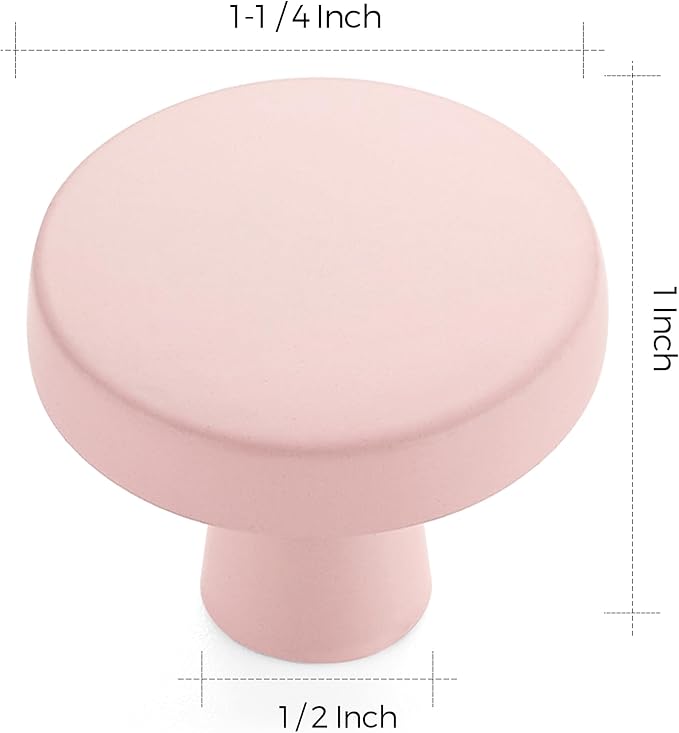 Ravinte 30 Pack Drawer Pulls 1-1/4 Inch Kitchen Cabinet Knobs Solid Round Dresser Drawer Knobs Pink Dresser Knobs Drawer Knobs Simple Cabinet Hardware for Cupboard Drawer Pulls